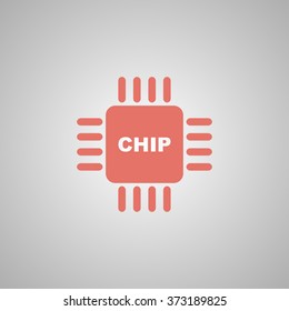 Vector chip icon, isolated vector eps 10 illustration