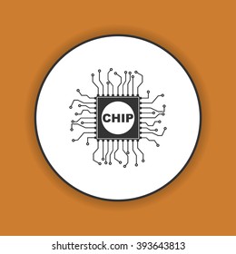 Vector chip icon, isolated vector eps 10 illustration