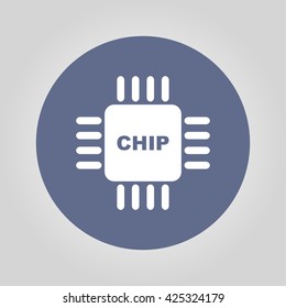 Vector chip icon, isolated vector eps 10 illustration