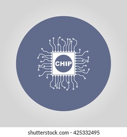 Vector chip icon, isolated vector eps 10 illustration