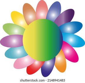 vector chirping colorful flower design