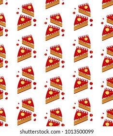 Vector chocholate cake seamless pattern.