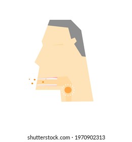 Vector Of A Chocking And Upper Airway Obstruction. Emergency Medical Problems. Cause Of Death.