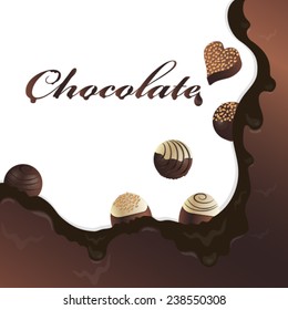 vector chocolate background for the holiday Valentine's Day