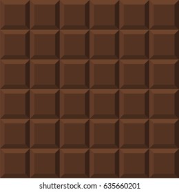 Vector chocolate background. Tasty chocolate wallpaper. Cacao. Chocolate bar illustration.