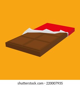 Vector Chocolate Bar Illustration Isolated On Color Background