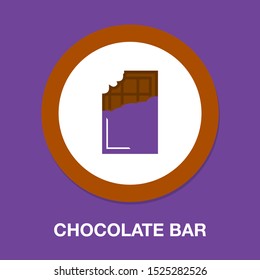 vector chocolate bar isolated - candy snack icon, sweet dessert