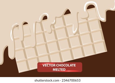 vector chocolate bar melted down