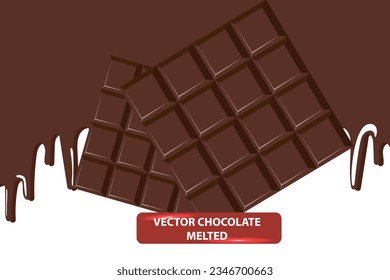 vector chocolate bar melted down
