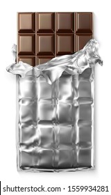 Vector chocolate bar on white background