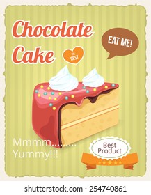 Vector chocolate cake banner