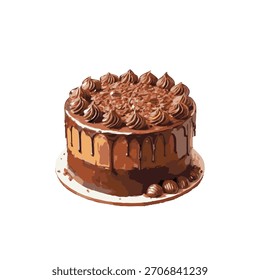 Vector chocolate cake with decorations