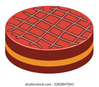 vector chocolate cake isolated on white background
