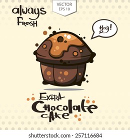 vector. chocolate cake. muffin. cupcake