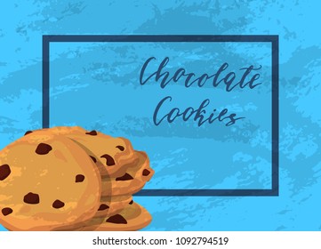 Vector chocolate cookies with grunge texture