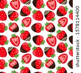 Vector chocolate covered strawberries pattern