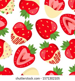 Vector chocolate covered strawberries pattern