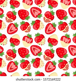 Vector chocolate covered strawberries pattern