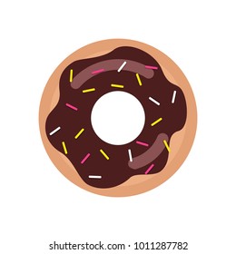 Vector chocolate donut illustration.