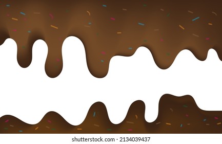 Vector Chocolate Drip Pattern Isolated On White Background 