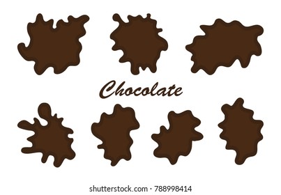 Vector chocolate drips.Chocolate splash set.