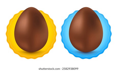 Vector chocolate egg for Easter. Vector illustration of a Chocolate egg for Easter. Vector egg with banner.