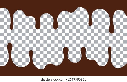 Vector Chocolate Falling Drops On Transparent Background