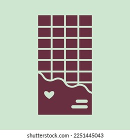 Vector Chocolate fill icon, logo, symbol for valentine's day