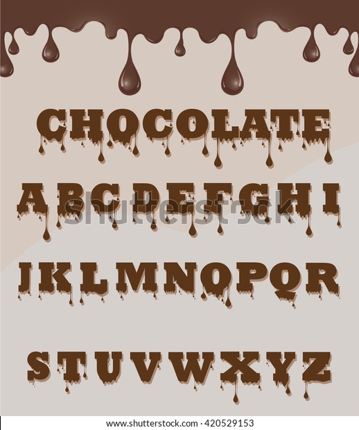 Vector Chocolate Font Made Chocolate Stock Vector (Royalty Free) 420529153