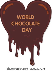 Vector chocolate heart that melts.
Design for World Chocolate Day 7th July.