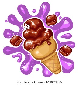 Vector Chocolate Ice Cream Stock Vector (royalty Free) 143923855 