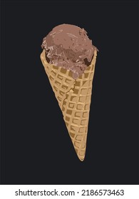 helado de chocolate vectorial para necesidades de diseño de la industria de alimentos y bebidas