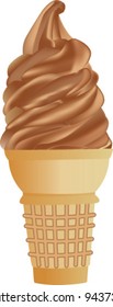 vector of chocolate ice cream cone
