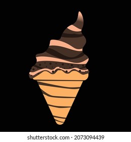 vector chocolate ice cream illustration