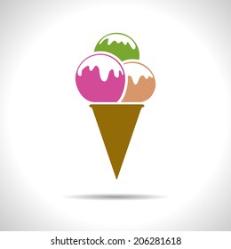 Vector chocolate ice-cream icon. Eps10