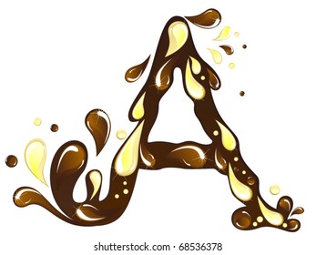 Vector of Chocolate letter A