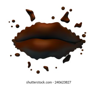 Vector chocolate lips