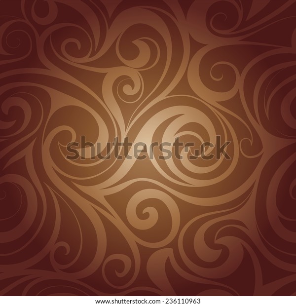 Vector. Chocolate liquid swirls. Abstract seamless pattern. Cholate wallpaper for walls. 