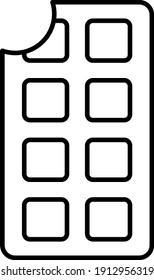 Diseño del icono de contorno de chocolate vector
