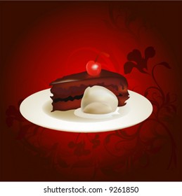 vector chocolate pie