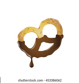 Vector Of Chocolate Pretzel