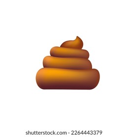 Vector chocolate sweet poop icon isolated on white background background. Cartoon funky pile of poo sticker clip art and design element for your print design