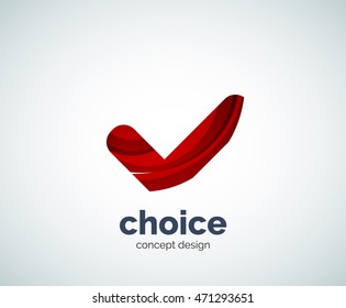 Concepto de elección de vectores, plantilla de logotipo de marca, icono de negocio abstracto