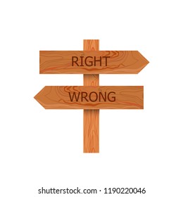 Vector Choice Signpost Illustration, Icon Isolated on White Background.