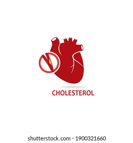 Vector Of Cholesterol Plaque With Heart Organ Logo Icon Illustratrion Design