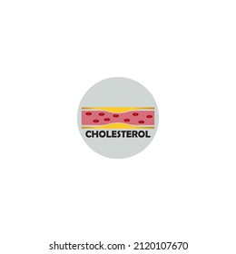 vector de diseño ilustrativo de placa de colesterol