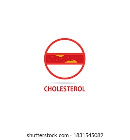 vector del colesterol placa icono del logotipo de la placa 