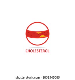 vector del colesterol placa icono del logotipo de la placa 