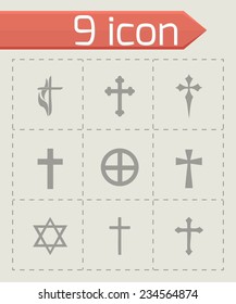 Vector choppers crosses icons set on grey background