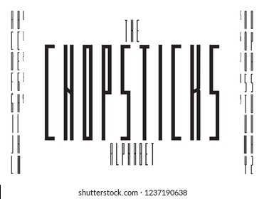Vector of The Chopsticks Font and Alphabet